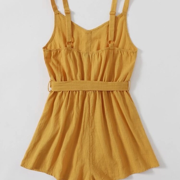 SheIn Button Front Belted Cami Romper - Picture 2 of 2